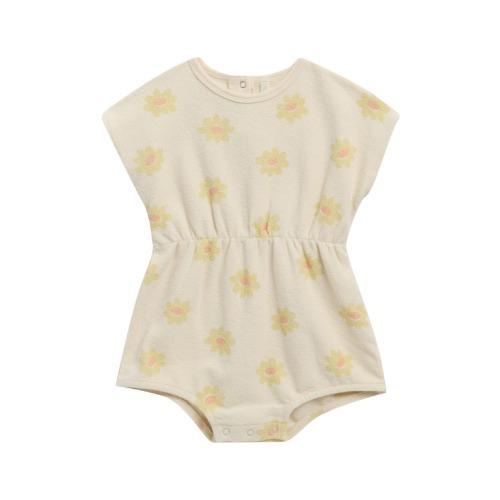 Kai Yellow Daisy Cotton Blend Romper
