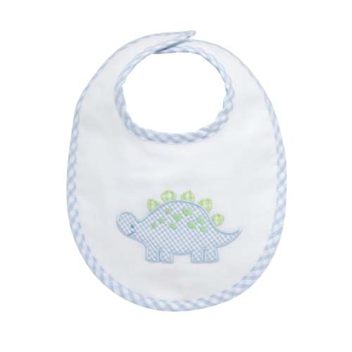 Dino Applique Basic Bib, Blue