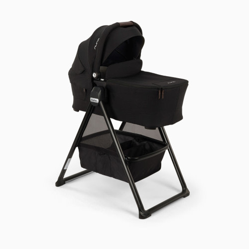 Nuna SWIV & TRIV Series Bassinet + Stand - Caviar/Chocolate