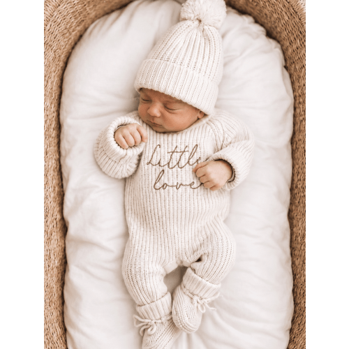 LITTLE LOVE - TEXTURED LONG RIBBED ROMPER | SNOW
