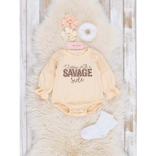 Lace & Leopard Classy Savage Bubble Romper