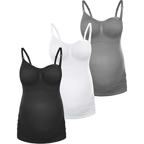 HOFISH Support Nursing Tank Tops for Breastfeeding, Comfort Stretch Maternity Camisoles