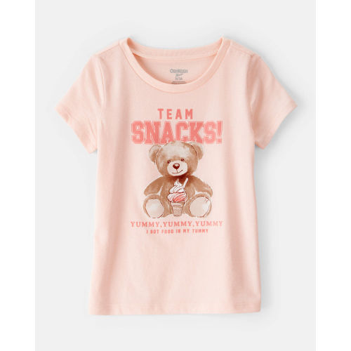 Toddler Girl Team Snacks Bear Short-Sleeve Graphic Tee - Pink - OshKosh B'gosh | Carter's