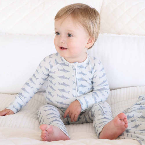 Fins Up Bamboo Waffle Convertible Zip Romper