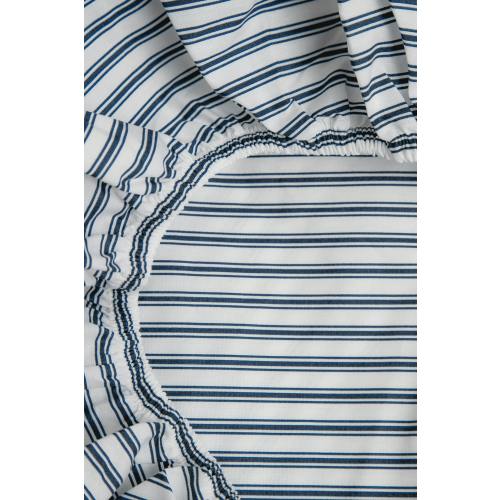 Luxe Premium Cotton Navy French Ticking Crib Sheet