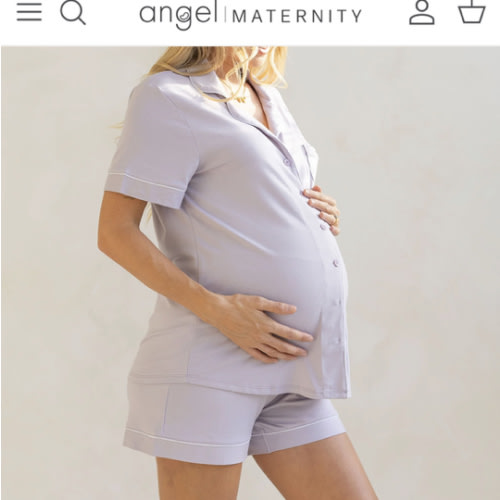 Maternity and Nursing Summer Pyjama Set in Pink – Angel Maternity USA