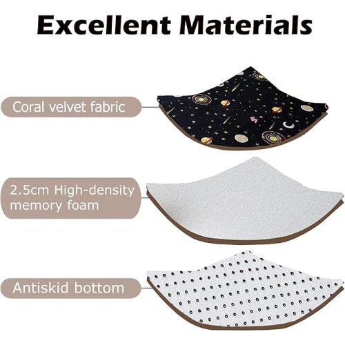 Loartee Coral Velvet Area Rug - 1" Thick Memory Foam Baby Play Mat, Washable Toddler Carpet, Home Decor for Living Room, Nursery, Kids Bedroom, Astral Black, 6'7"x7'10"