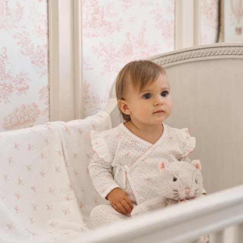 Pink Bow Organic Cotton Pointelle 3pc Bag Set – Elegant Baby