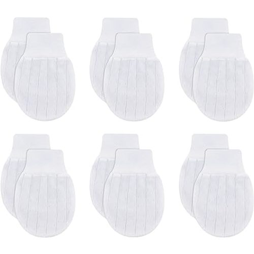 RATIVE Wrist Tab Mittens No Scratch Organic Cotton for Newborn Baby 0-6 Months Boys Girls