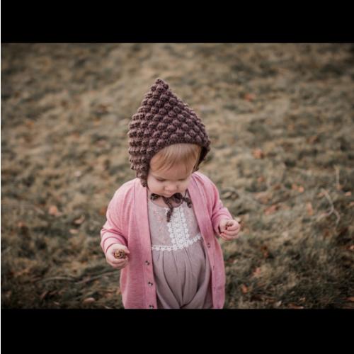 Bobble pixie bonnet-Dusty purple