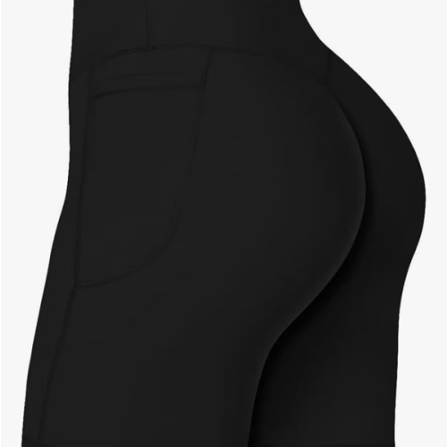 Sunzel No Front Seam Biker Shorts for Women with Pockets, Yoga Workout Gym Bike Shorts with Tummy Control