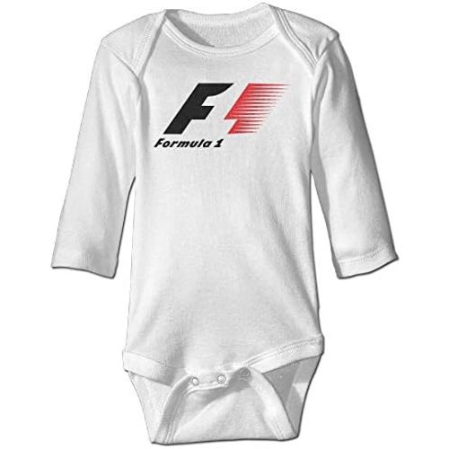 SADODER Fengziya Baby F1 Racing Formula 1 Baby Long Sleeve Bodysuit White