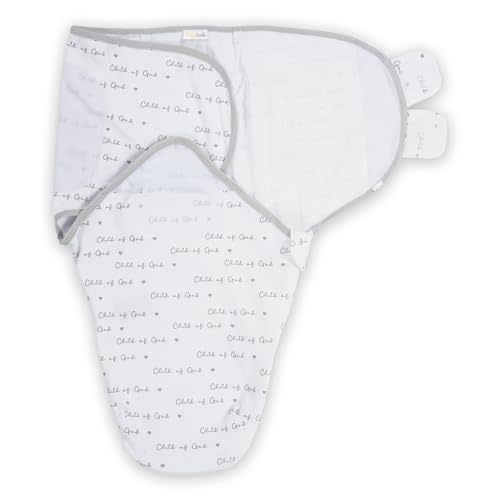 LollyBanks Swaddles 100% Organic Cotton for Boys and Girls, 3-6 Months Newborn Swaddle Sack with Easy Change Zipper, Sleep Swaddle Neutral Baby Registry (Christian Baby)