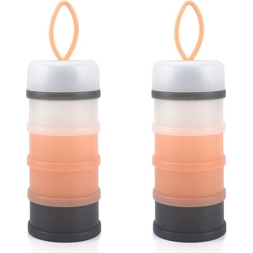 Accmor 2 Pack Baby Formula Dispenser On The Go, Stackable Non-Spill Portable Milk Powder Kids Snack Storage Container, BPA Free