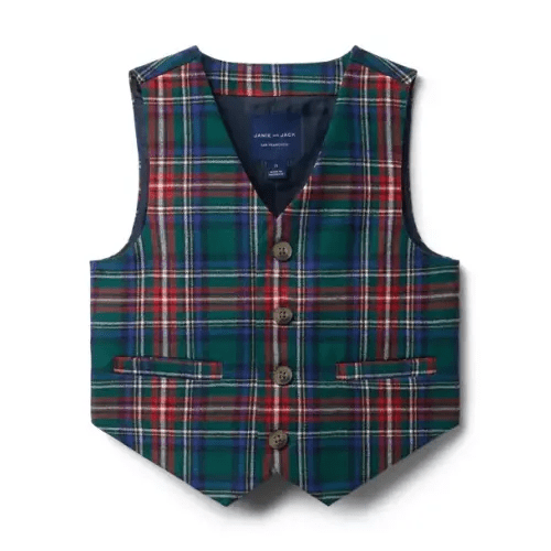 Family Moments Evergreen Forest Tartan The Tartan Vest by Janie and Jack
