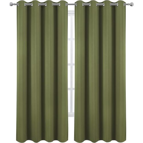 LEMOMO Blackout Curtains 52 x 84 Inch Long Beige Curtains Set of 2 Panels Room Darkening Curtains for Bedroom and Living Room