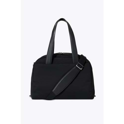 BÉIS ‘The Duffle’ in Black - Leather Trim Travel Duffle Bag