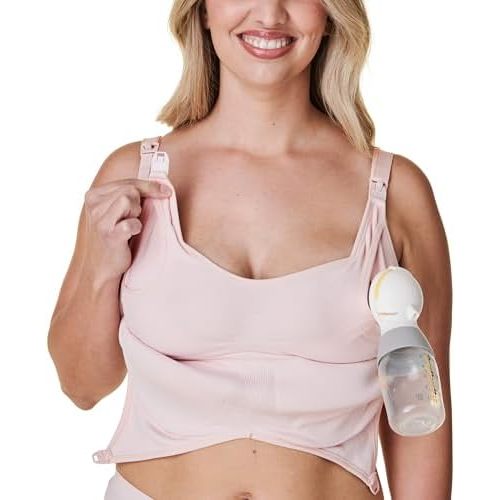Bravado Designs 3-in-1 Nursing and Pumping Bra Hands Free for Maternity and Breastfeeding, Wearable Breast Pump Bra