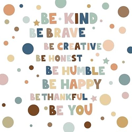 TaoBary 332 piezas de calcomanías de pared de lunares, coloridas calcomanías inspiradoras para pared, frases motivacionales, calcomanías con letras con texto en inglés «Be Thankful, Be Brave» para