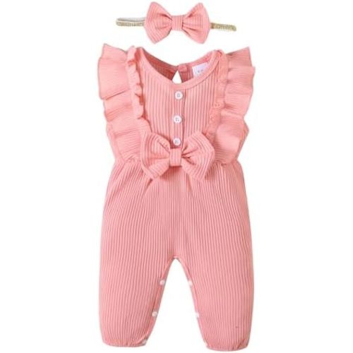 Mioglrie Newborn Baby Girl Clothes One Piece Jumpsuits Clothes Short Sleeve Rompers Summer Clothes for Baby