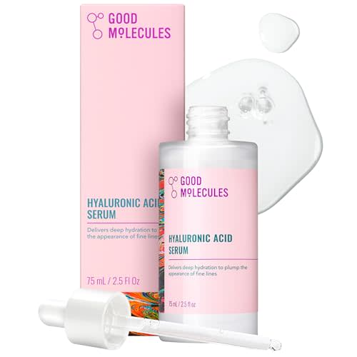 Good Molecules Hyaluronic Acid Serum - 1% Hyaluronic Acid Ultra hydrating Serum Facial Moisturizer for Plumper Skin, Skin Care for Face