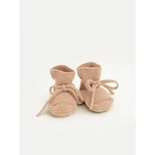 Knit Booties - apricot