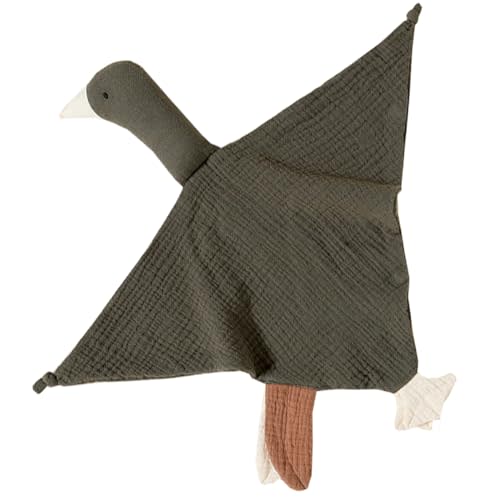 Cotton Security Blanket for Baby Boys and Girls,Brownish Green Goose Soft Baby Loveys Muslin Cotton Blanket Great