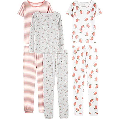 Simple Joys by Carter's girls 6-piece Snug Fit Cotton Pajama Set
