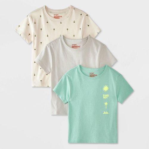 Toddler Boys' 3pk Short Sleeve T-Shirt - Cat & Jack™ Green 3T