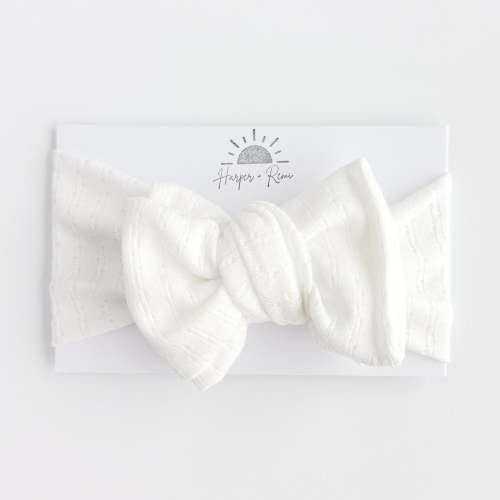White Pointelle Baby Headband