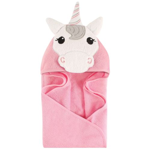 Hudson Baby Infant Girl Cotton Animal Hooded Towel, Unicorn, One Size - Unicorn - One Size