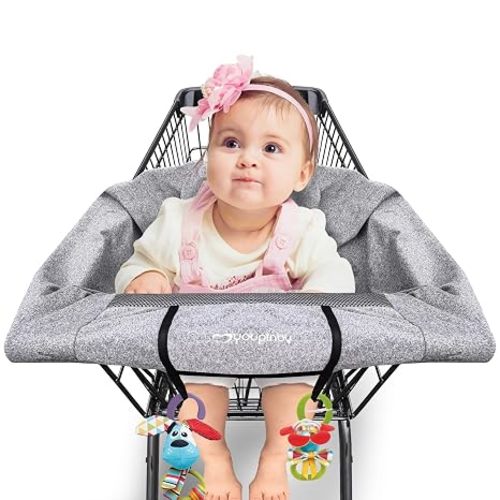Shopping Cart & High Chair Cover, 360° Baby Seat Cover, Gray