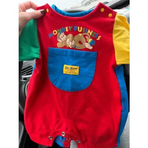 Baby color block romper