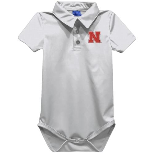 Nebraska Huskers Vive La Fete Infant Polo Bodysuit - White