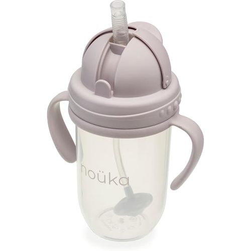 nouka Weighted Straw Cup with Click Top Lid | Leak Proof and Easy Grip | Removable Handles | Bloom