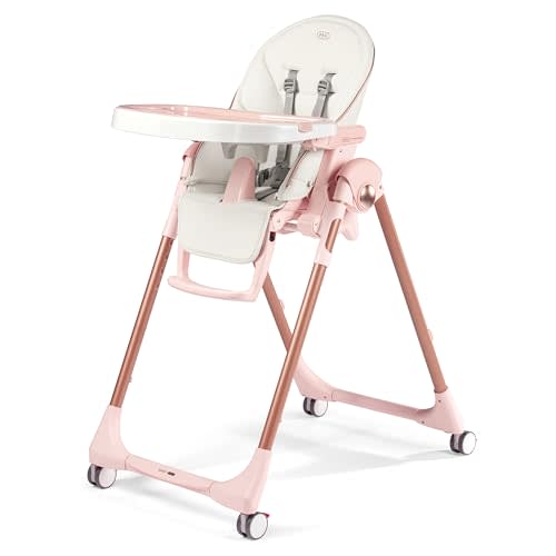 PEG Prima Pappa Zero 3 - High Chair - Mon Amour (Rose Gold & White) | For Children Newborn to 3 Years of Age - Made in Italy