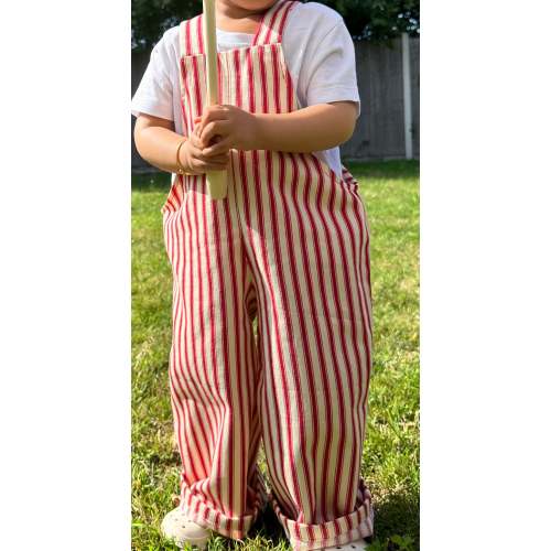 Red striped overalls – Aniy Kidswear