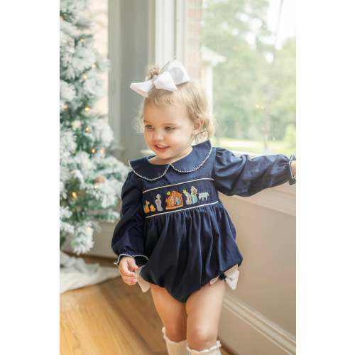 Girl’s Smocked Nativity Bubble