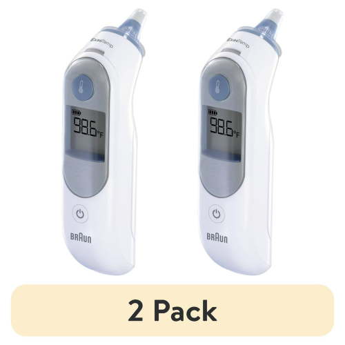 (2 pack) Braun ThermoScan 5 Digital Ear Thermometer, FSA & HSA Eligible, White, IRT6500US