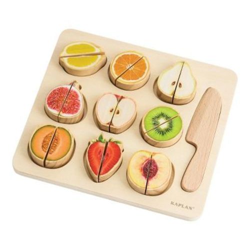 Kaplan Early Learning Wooden Slice & Match Fruit Puzzle