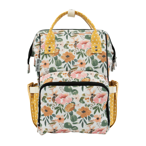 Josie Floral & Mustard Dot - Diaper Bag