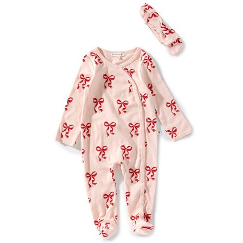Adventurewear 360 Baby Girls Bow Footie Coverall