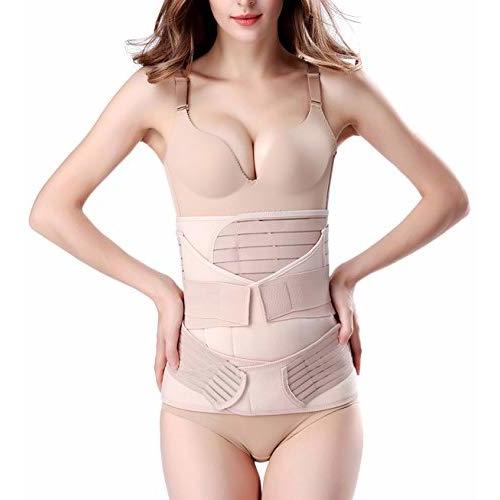 3 in 1 Postpartum Support - Recovery Belly/waist/pelvis Belt Shapewear Slimming Girdle, Beige, One Size - One Size (Pack of 1)