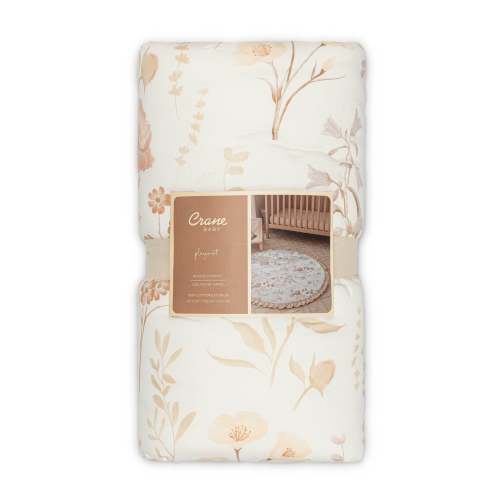 Violet Floral Baby Quilted Play Mat | Crane Baby