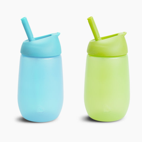 Munchkin Simple Clean Straw Cup (2 Pack) - Blue/Green, 10 Ounce