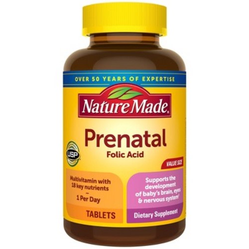 Nature Made Prenatal Multivitamin with Folic Acid Tablets