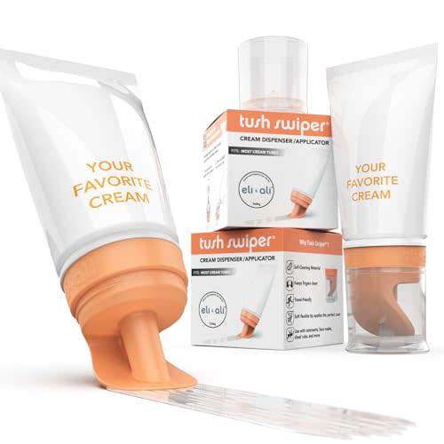 Eli & Ali Tush Swiper - Diaper Cream Applicator Fits Most Creams Orange 2pk | Hands Free Diaper Rash Cream & Butt Paste Applicator, Mess-Free Travel Ready & Hygienic Alternative to Diaper Cream Spatula
