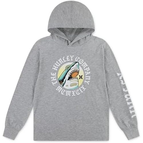 Hurley boys Boys' Long Sleeve Hooded Graphic T-shirt