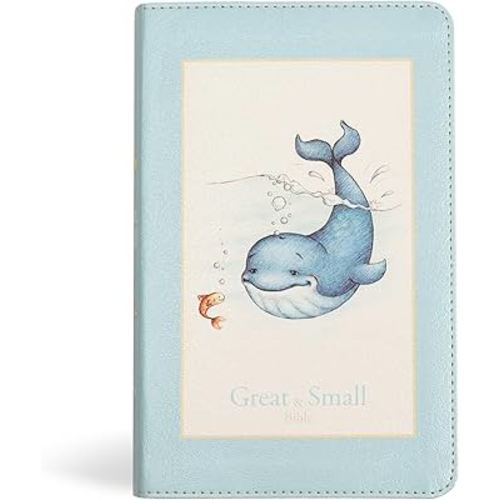 KJV Great and Small Bible, Baby Blue LeatherTouch, Red Letter, Presentation Page, Full-Color Inserts, Illustrations, Keepsake, Family Records, Easy-to-Read Bible MCM Type