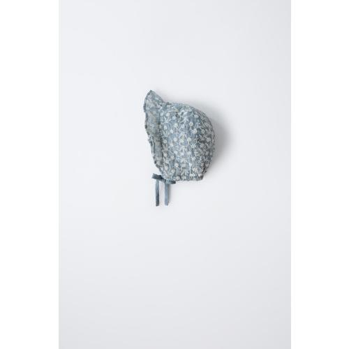 SWISS EMBROIDERY BONNET - Blue marl | ZARA United States